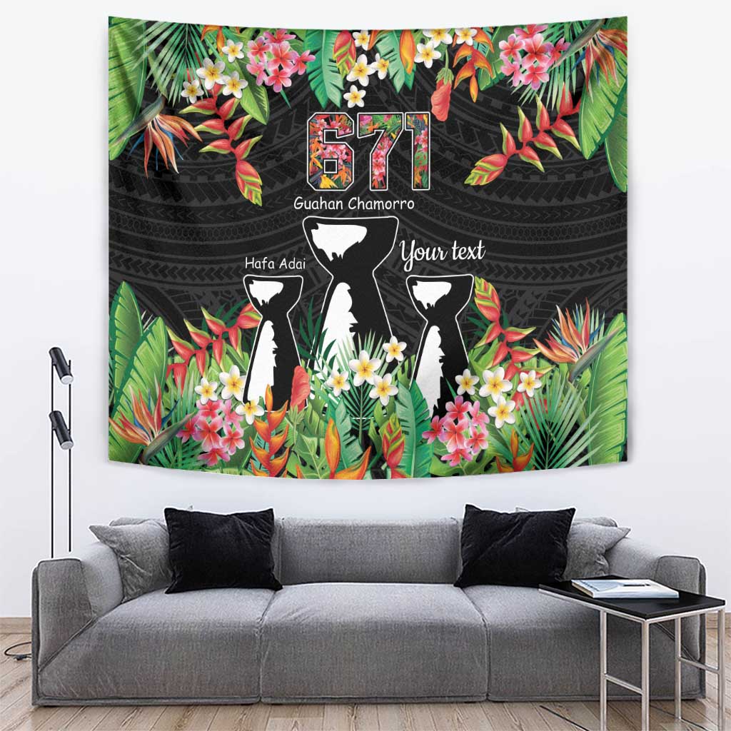 671 Guam Personalised Tapestry Latte Stone and Tropical Flowers