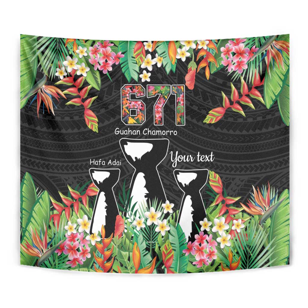 671 Guam Personalised Tapestry Latte Stone and Tropical Flowers