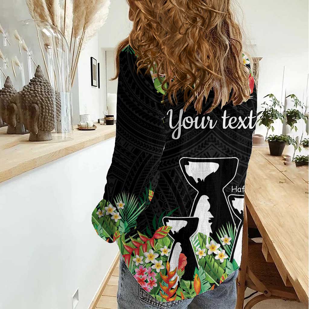 671 Guam Personalised Women Casual Shirt Latte Stone and Tropical Flowers