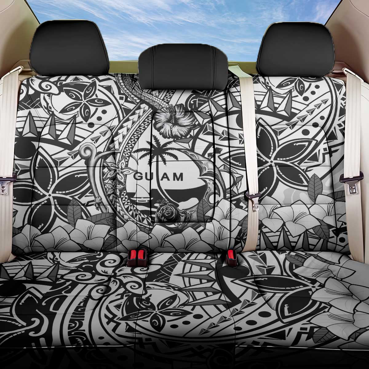 Guam Hafa Adai Guasali Flowers Back Car Seat Cover