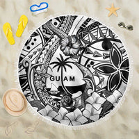 Guam Hafa Adai Guasali Flowers Beach Blanket LT9 One Size 150cm Black - Polynesian Pride