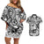 Guam Hafa Adai Guasali Flowers Couples Matching Off Shoulder Short Dress and Hawaiian Shirt