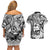 Guam Hafa Adai Guasali Flowers Couples Matching Off Shoulder Short Dress and Hawaiian Shirt