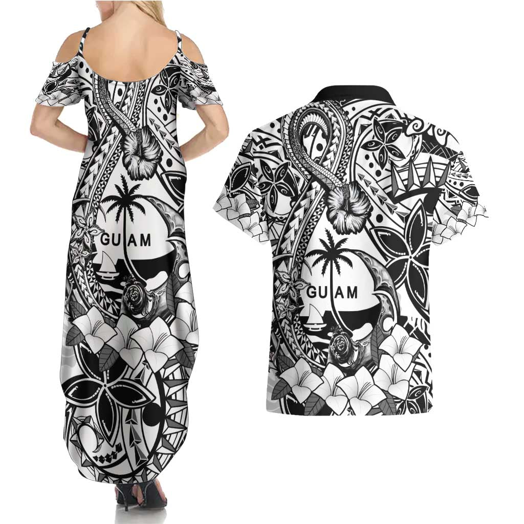 Guam Hafa Adai Guasali Flowers Couples Matching Summer Maxi Dress and Hawaiian Shirt LT9 - Polynesian Pride