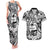 Guam Hafa Adai Guasali Flowers Couples Matching Tank Maxi Dress and Hawaiian Shirt