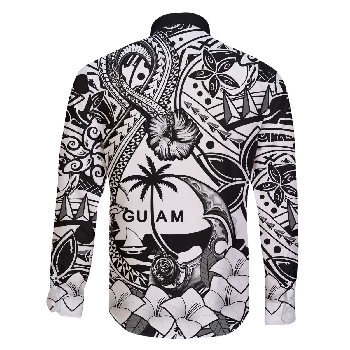 Guam Hafa Adai Guasali Flowers Family Matching Off The Shoulder Long Sleeve Dress and Hawaiian Shirt LT9 - Polynesian Pride
