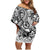 Guam Hafa Adai Guasali Flowers Family Matching Off Shoulder Short Dress and Hawaiian Shirt