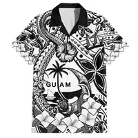 Guam Hafa Adai Guasali Flowers Family Matching Puletasi and Hawaiian Shirt LT9 Dad's Shirt - Short Sleeve Black - Polynesian Pride