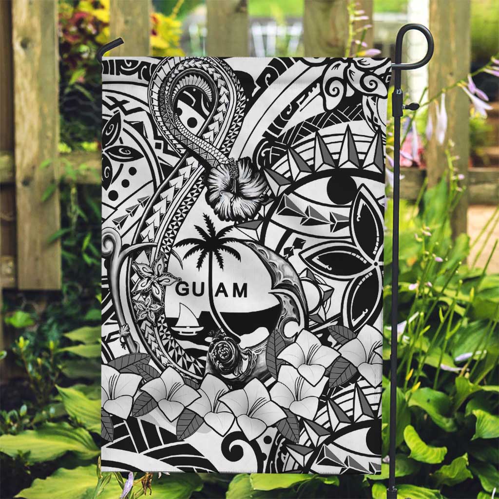 Guam Hafa Adai Guasali Flowers Garden Flag LT9 Garden Flag Black - Polynesian Pride