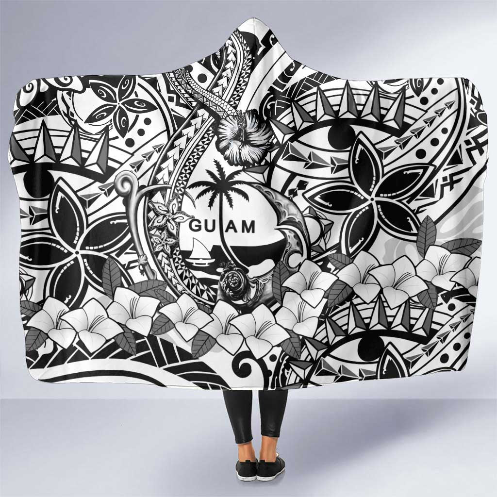 Guam Hafa Adai Guasali Flowers Hooded Blanket LT9 One Size Black - Polynesian Pride