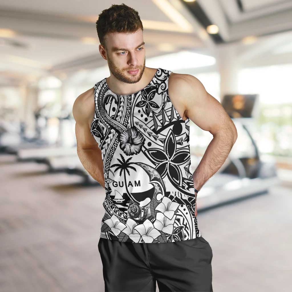 Guam Hafa Adai Guasali Flowers Men Tank Top LT9 Black - Polynesian Pride
