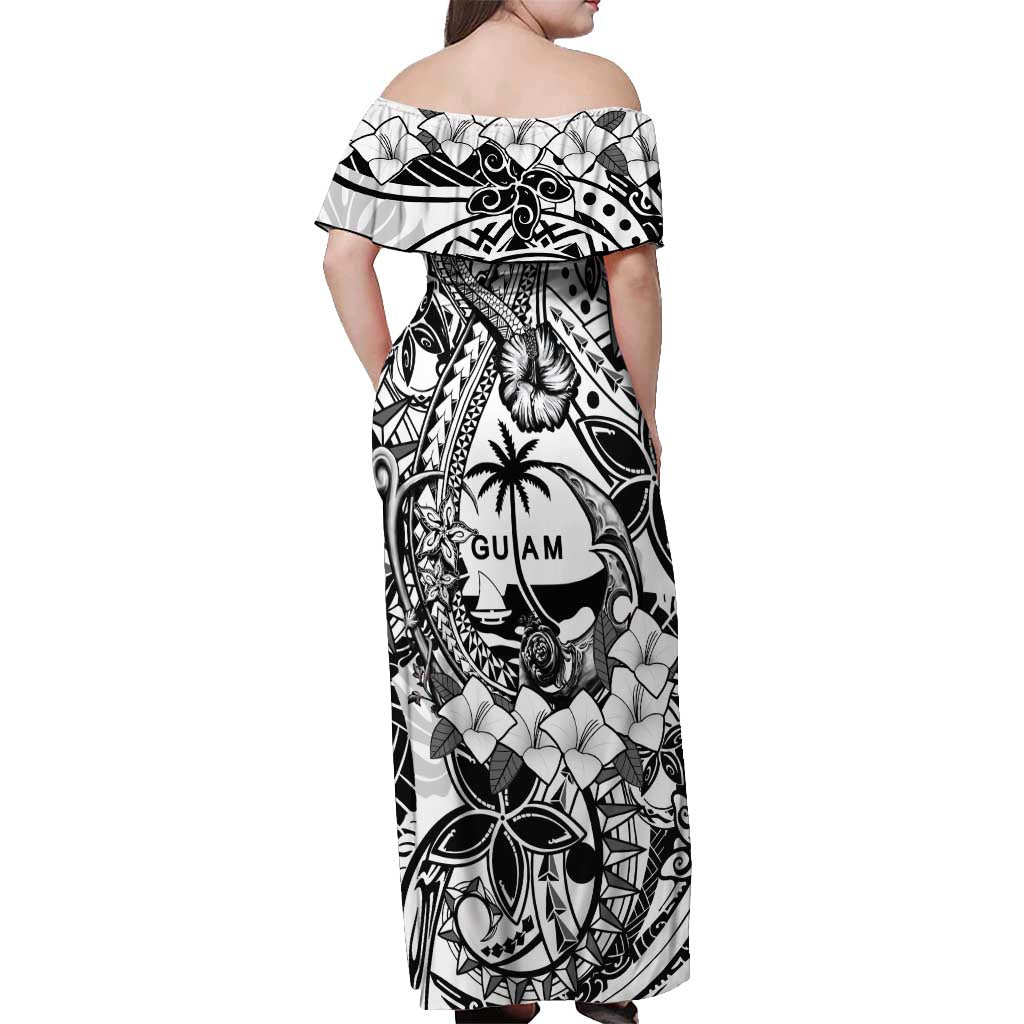 Guam Hafa Adai Guasali Flowers Off Shoulder Maxi Dress