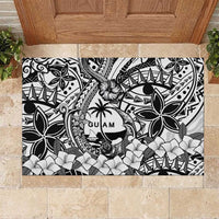 Guam Hafa Adai Guasali Flowers Rubber Doormat LT9 Black - Polynesian Pride