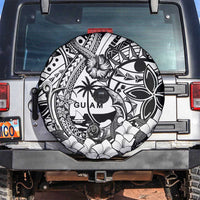 Guam Hafa Adai Guasali Flowers Spare Tire Cover LT9 Black - Polynesian Pride