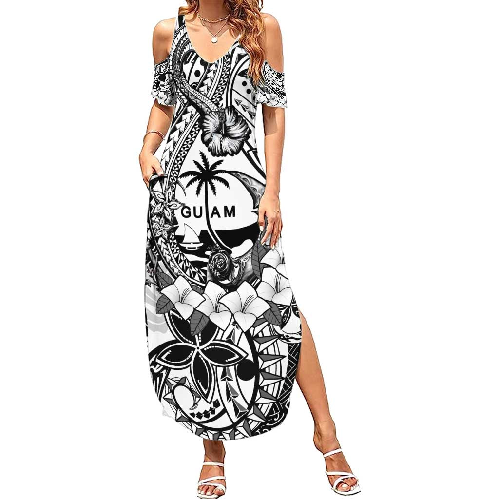 Guam Hafa Adai Guasali Flowers Summer Maxi Dress LT9 Women Black - Polynesian Pride