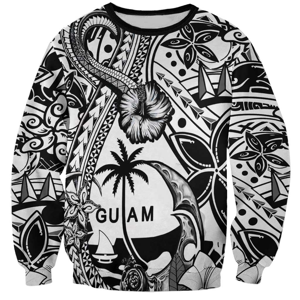 Guam Hafa Adai Guasali Flowers Sweatshirt LT9 Unisex Black - Polynesian Pride