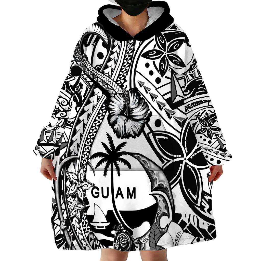 Guam Hafa Adai Guasali Flowers Wearable Blanket Hoodie LT9 - Polynesian Pride