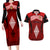 Tonga Rugby Couples Matching Long Sleeve Bodycon Dress and Hawaiian Shirt Go Champions World Cup 2023 Ngatu Unique LT9 Red - Polynesian Pride