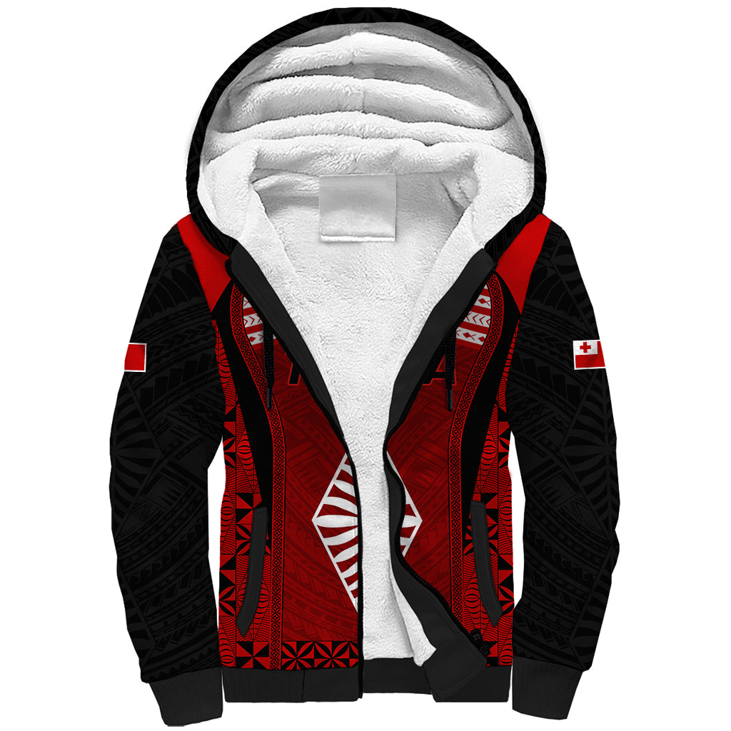 Custom Tonga Rugby Sherpa Hoodie Go Champions World Cup 2023 Ngatu Unique LT9 Unisex Red - Polynesian Pride