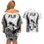 Fiji Rugby Couples Matching Off Shoulder Short Dress and Hawaiian Shirt Go Champions World Cup 2023 Tapa Unique White Vibe LT9 - Polynesian Pride