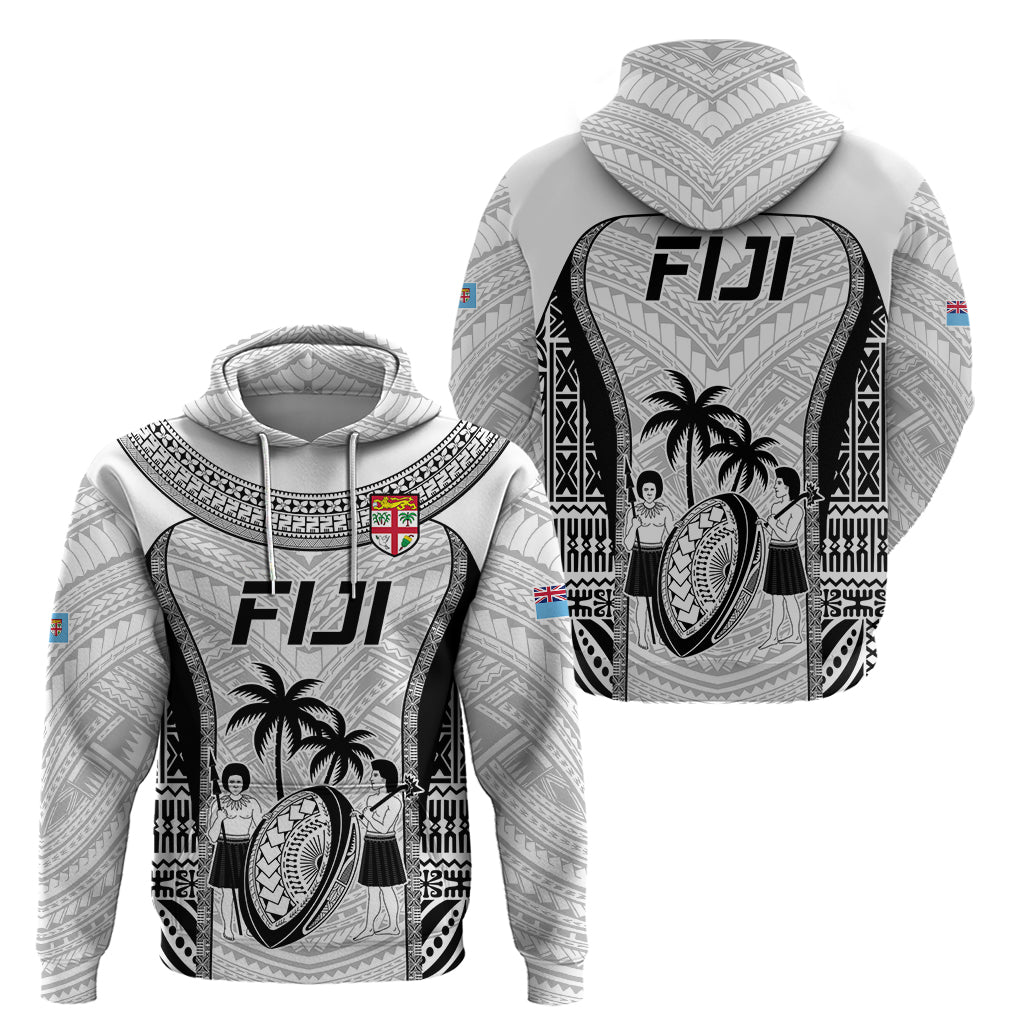 Fiji Rugby Hoodie Go Champions World Cup 2023 Tapa Unique White Vibe LT9 - Polynesian Pride