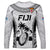 Fiji Rugby Long Sleeve Shirt Go Champions World Cup 2023 Tapa Unique White Vibe LT9 Unisex White - Polynesian Pride