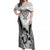 Fiji Rugby Off Shoulder Maxi Dress Go Champions World Cup 2023 Tapa Unique White Vibe LT9 Women White - Polynesian Pride