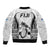 Fiji Rugby Sleeve Zip Bomber Jacket Go Champions World Cup 2023 Tapa Unique White Vibe LT9 - Polynesian Pride