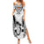 Fiji Rugby Summer Maxi Dress Go Champions World Cup 2023 Tapa Unique White Vibe LT9 Women White - Polynesian Pride