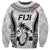 Fiji Rugby Sweatshirt Go Champions World Cup 2023 Tapa Unique White Vibe LT9 Unisex White - Polynesian Pride