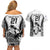 Custom Fiji Rugby Couples Matching Off Shoulder Short Dress and Hawaiian Shirt Go Champions World Cup 2023 Tapa Unique White Vibe LT9 - Polynesian Pride