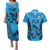 Fiji Rugby Couples Matching Puletasi Dress and Hawaiian Shirt Go Champions World Cup 2023 Tapa Unique Blue Vibe LT9 Blue - Polynesian Pride