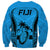 Fiji Rugby Sweatshirt Go Champions World Cup 2023 Tapa Unique Blue Vibe LT9 - Polynesian Pride