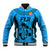 Custom Fiji Rugby Baseball Jacket Go Champions World Cup 2023 Tapa Unique Blue Vibe LT9 Unisex Blue - Polynesian Pride