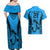 Custom Fiji Rugby Couples Matching Off Shoulder Maxi Dress and Hawaiian Shirt Go Champions World Cup 2023 Tapa Unique Blue Vibe LT9 - Polynesian Pride