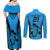 Custom Fiji Rugby Couples Matching Off Shoulder Maxi Dress and Long Sleeve Button Shirts Go Champions World Cup 2023 Tapa Unique Blue Vibe LT9 - Polynesian Pride