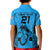 Custom Fiji Rugby Kid Polo Shirt Go Champions World Cup 2023 Tapa Unique Blue Vibe LT9 - Polynesian Pride