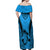 Custom Fiji Rugby Off Shoulder Maxi Dress Go Champions World Cup 2023 Tapa Unique Blue Vibe LT9 - Polynesian Pride