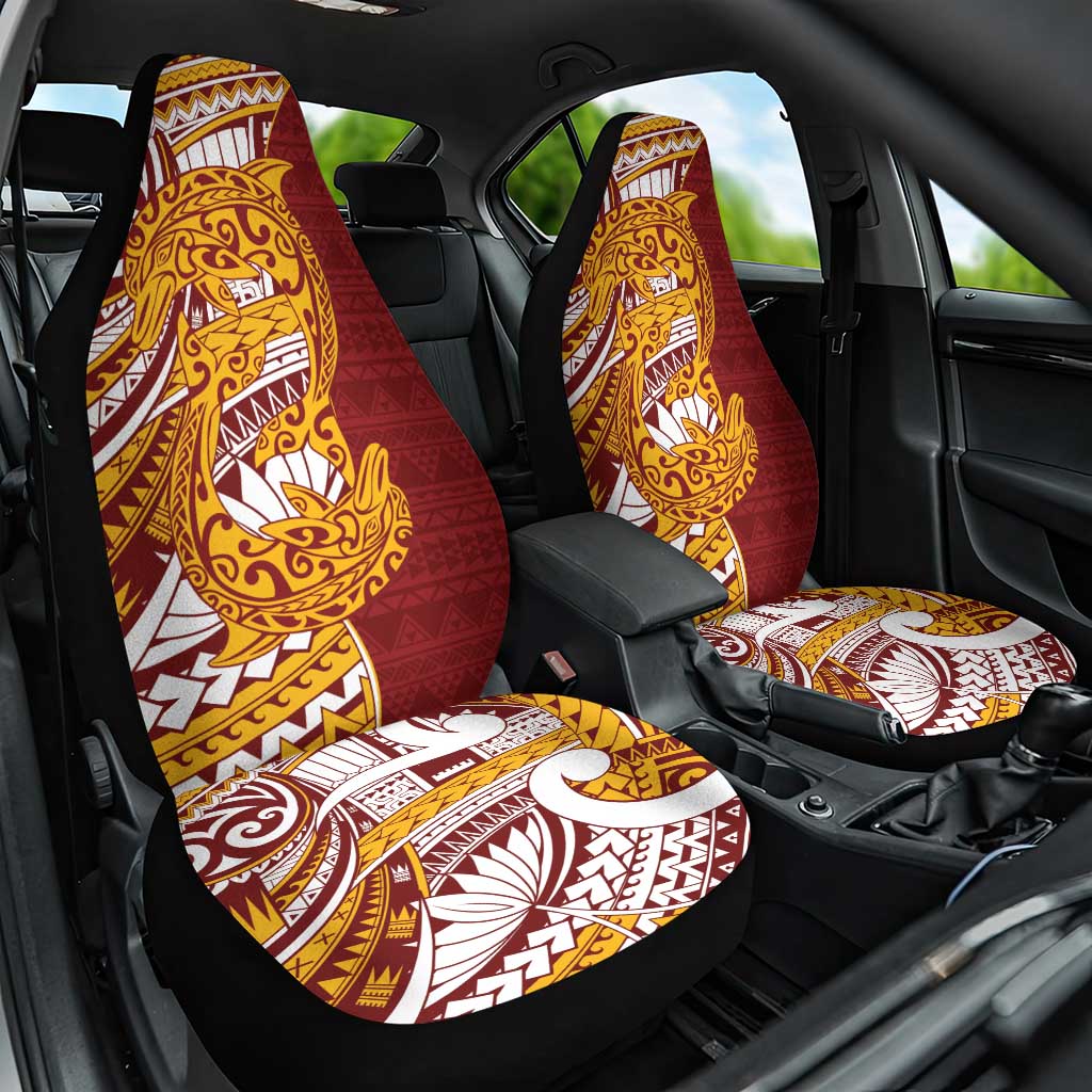 Couple Dolphins Maori Motif Car Seat Cover - Polynesian Pride