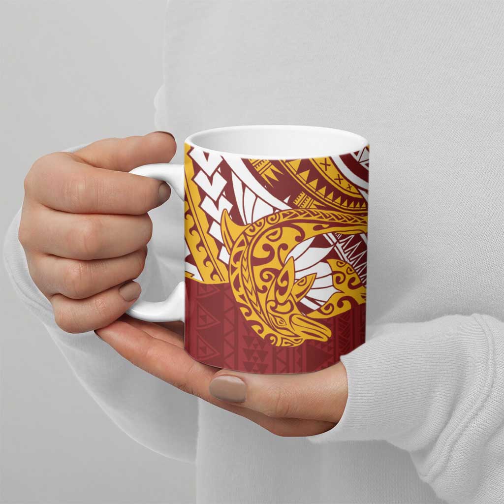 Couple Dolphins Maori Motif Ceramic Mug - Polynesian Pride