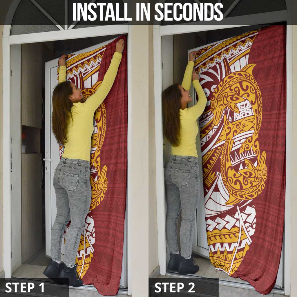 Couple Dolphins Maori Motif Door Cover - Polynesian Pride