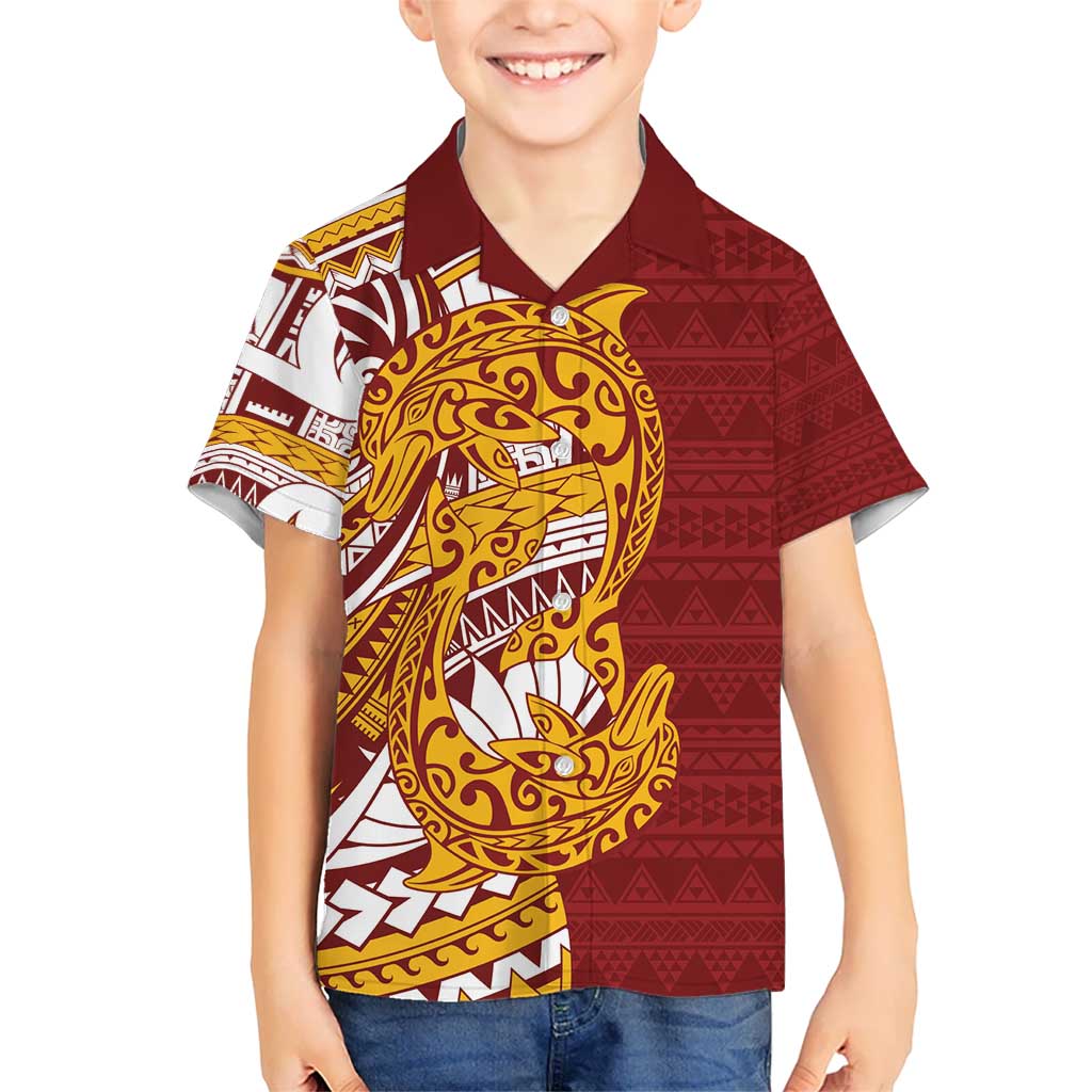 Couple Dolphins Maori Motif Hawaiian Shirt - Polynesian Pride