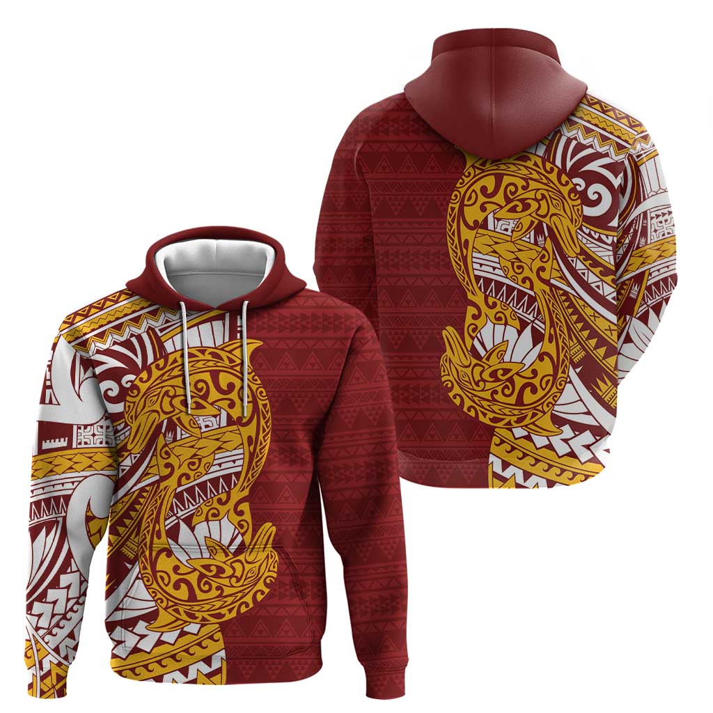 Couple Dolphins Maori Motif Hoodie - Polynesian Pride