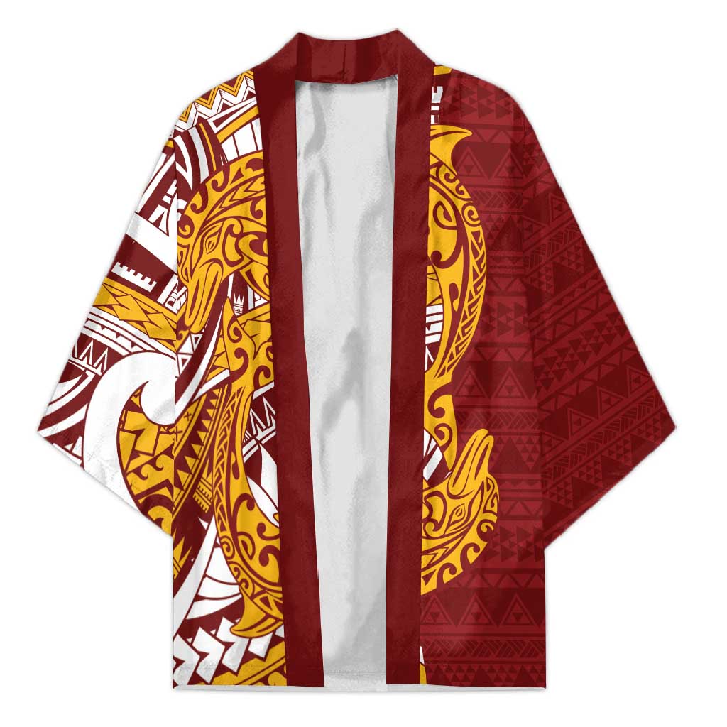 Couple Dolphins Maori Motif Kimono - Polynesian Pride