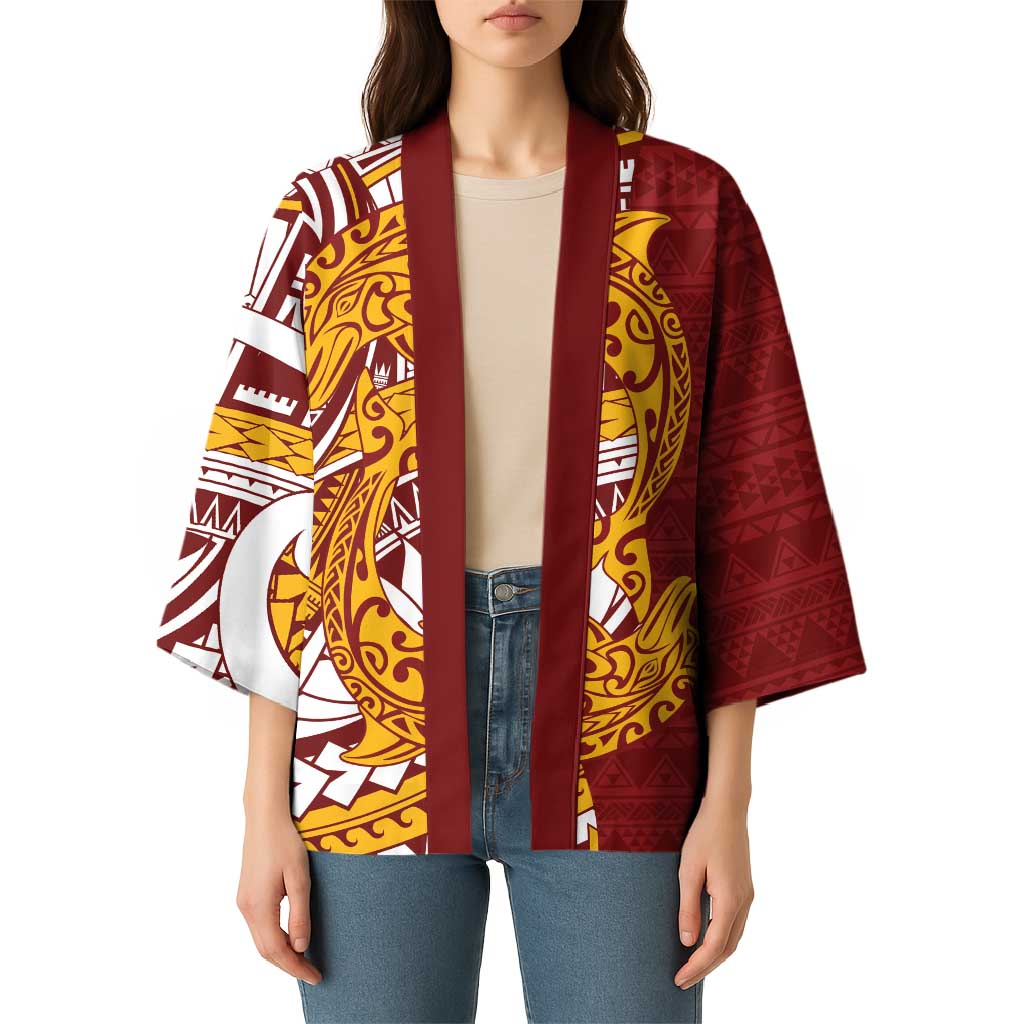 Couple Dolphins Maori Motif Kimono - Polynesian Pride