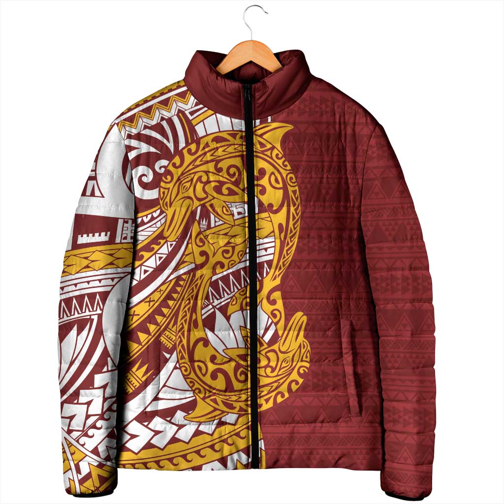 Couple Dolphins Maori Motif Padded Jacket - Polynesian Pride