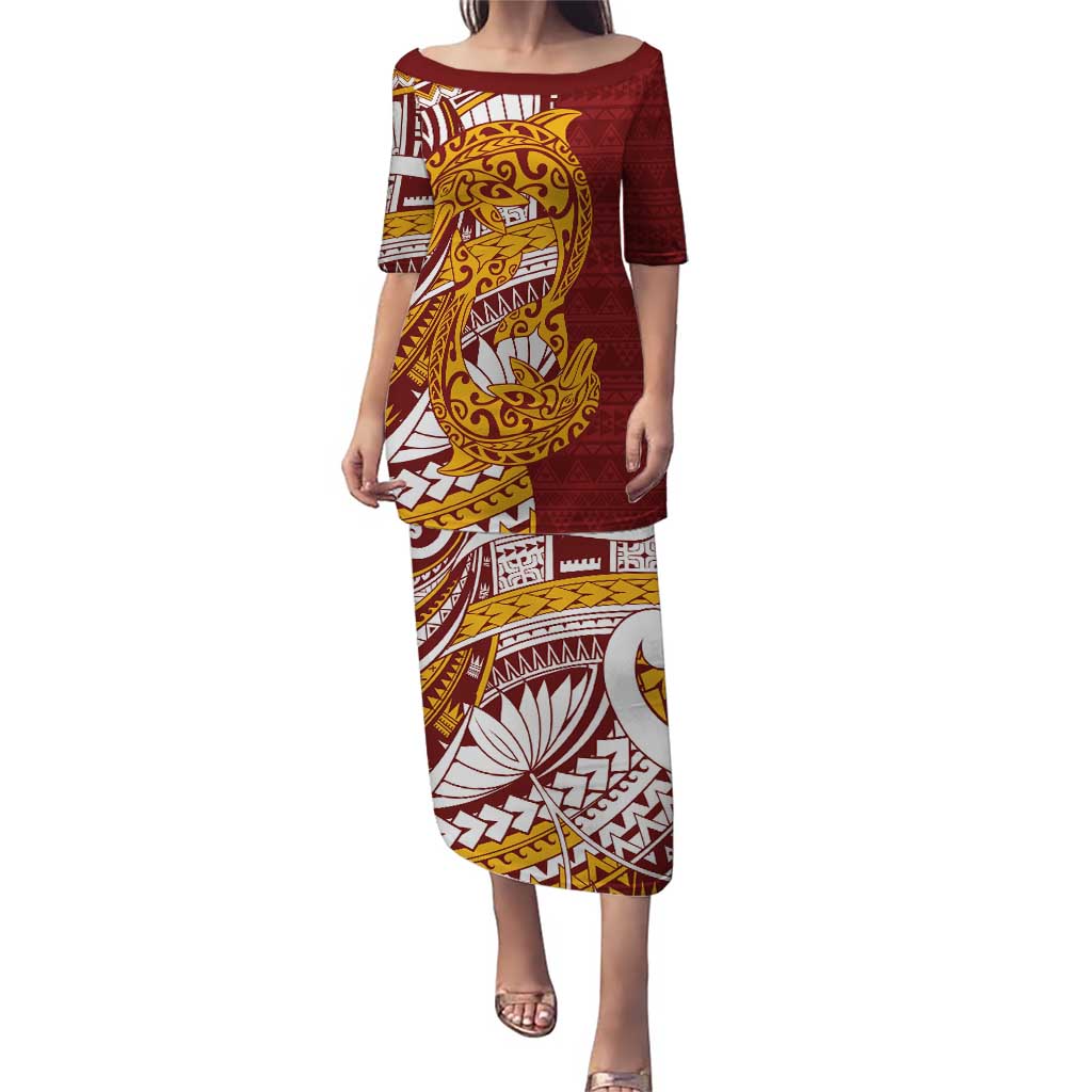 Couple Dolphins Maori Motif Puletasi - Polynesian Pride