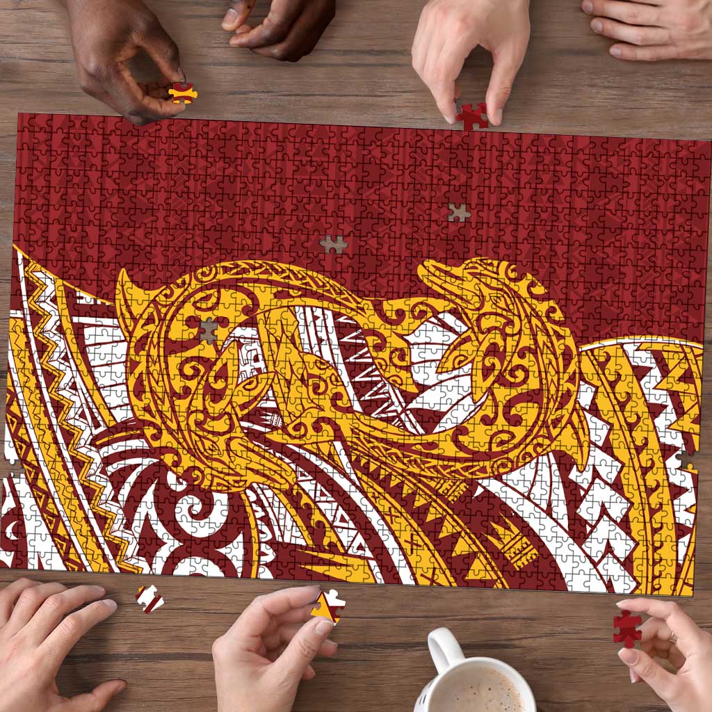 Couple Dolphins Maori Motif Puzzle - Polynesian Pride