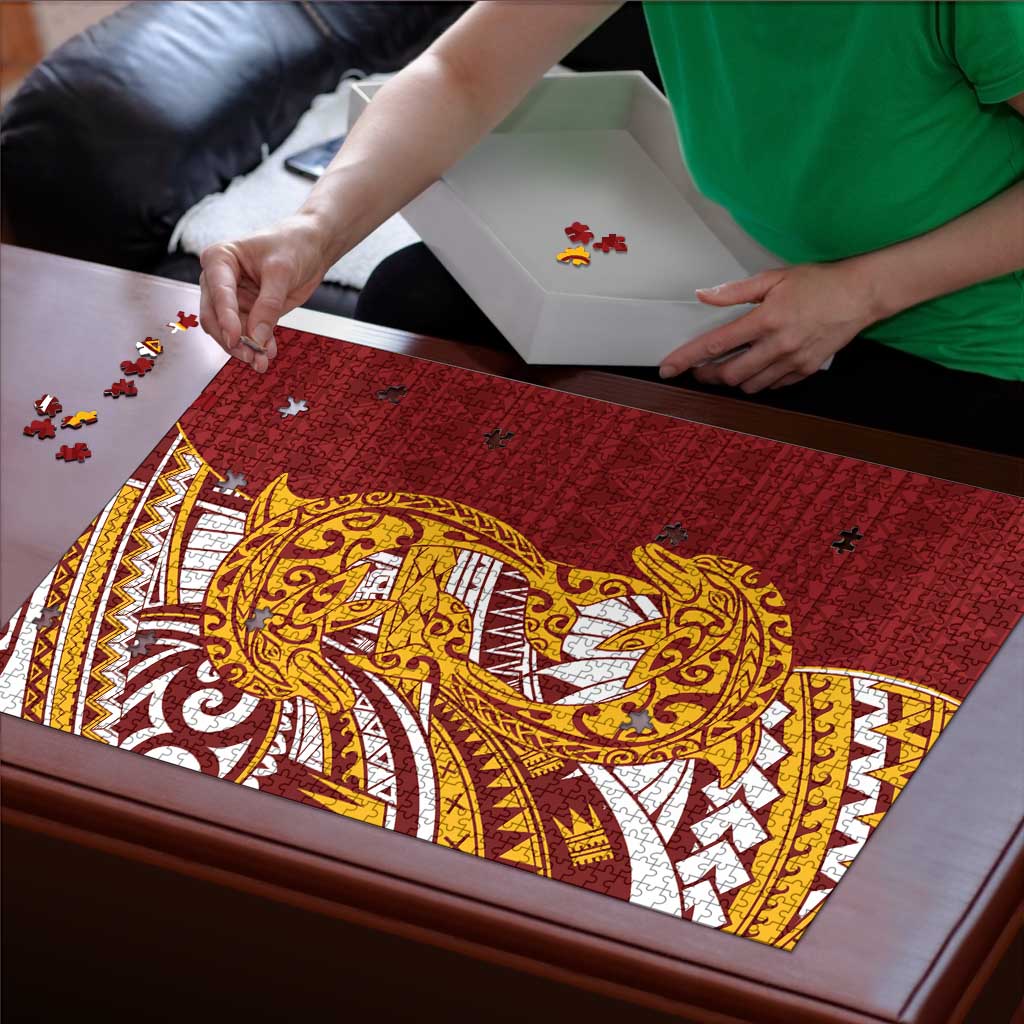 Couple Dolphins Maori Motif Puzzle - Polynesian Pride