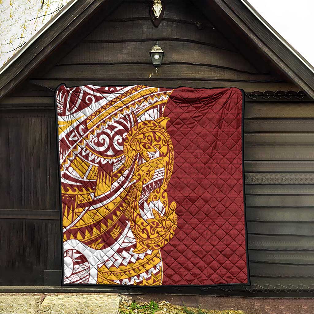 Couple Dolphins Maori Motif Quilt - Polynesian Pride